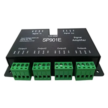 Усилитель SP901E DC5V-24V светодиодный Усилитель сигнала светодиодный SPI контроллер 4CH группа для WS2812 2811 dmx512 светодиодные пиксели полосы magic module