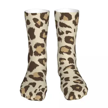 Леопардовые носки унисекс, новинка, зимние носки, теплые толстые вязаные Мягкие повседневные носки