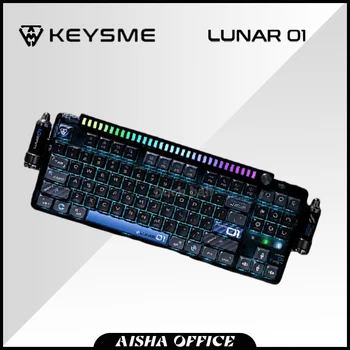 Механическая клавиатура KeysMe Lunar01, Беспроводная светодиодная панель RGB, игровая клавиатура с пользовательской прокладкой ручки, ноутбуки, компьютеры