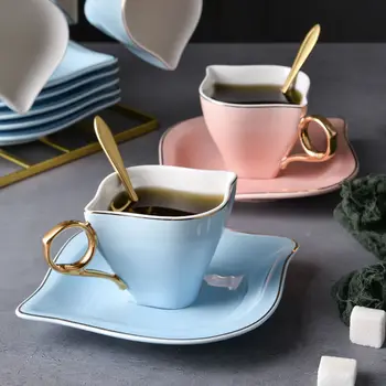 Набор Кофейных Чашек Nordic Ins Wind Изысканный Послеобеденный Чайный Сервиз Цветочные Чайные Чашки Простая Фарфоровая Чайная Чашка Британские Чашки