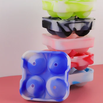 Решетки Лоток для кубиков льда Многоразовые Кухонные решетки для кубиков льда Силиконовая форма для шариков льда Многоразовая Кухонная плита для выпечки с крышкой Небесно-голубого цвета