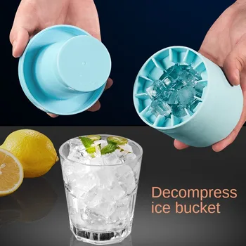 Форма для стакана в форме ведерка для льда, Лоток для кубиков льда, Силиконовый Льдогенератор быстрого замораживания, Креативный Дизайн, Ведерко для льда, Производитель виски и пива.