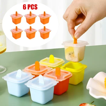 Квадратные формы для кубиков льда Силиконовые пищевые DIY для приготовления желейного пудинга и ледяных напитков Домашняя форма для приготовления кубиков льда с палочкой от эскимо