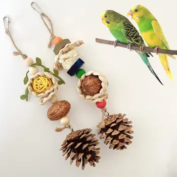 Практичная Подвесная игрушка для птиц Многоцелевой дизайн Сосновой шишки Натуральные Качели для попугаев Товары для домашних животных