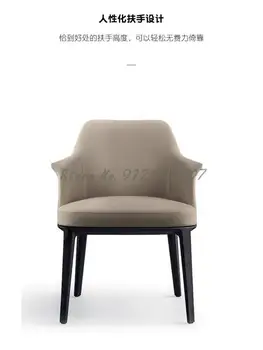 Индивидуальный Художественный стул из цельного дерева и кожи в скандинавском стиле, Домашний Обеденный стул, Современный минималистский стул для переговоров, Спинка для кафе и отдыха