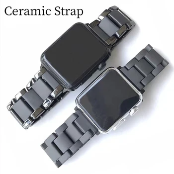 Матовый Керамический Ремешок для Apple Watch band 45 мм 41 мм 44 мм 40 мм 42 мм 38 мм 49 мм Металлический Браслет iWatch Series Ultra 8 7 6 5 4 3 SE