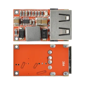 Модуль автомобильного USB-зарядного устройства от 6-24 В до 5 В 3A, понижающий модуль постоянного тока, преобразователь, модуль питания Эффективность 97,5%