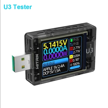 U3 USB Тестер Измеритель Тока Напряжения QC5 PD3.0 2.0 PPS Протокол Быстрой зарядки Емкость PD Триггер Монитор Спектр Пульсаций