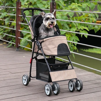 360 Вращающиеся коляски для собак и кошек, Легкие колеса для прогулочной коляски, Складные коляски для домашних животных, Багги для собак