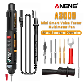 ANENG A3009 Mini Digital Multimeter Pen Smart Voice Broadcast Tester Meter Multimetro DC AC Voltage Профессиональные инструменты для тестирования