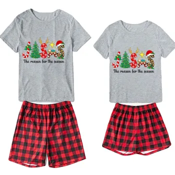 Комплекты рождественских пижам для пары, подходящие друг другу, С Рождеством Мою вторую половину, короткая пижама для взрослых, комплект для отдыха