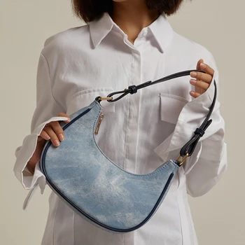Модная женская сумка Half Moon, повседневная сумка для подмышек, женская сумочка-бродяга, простые женские сумки через плечо, сумки-тоут