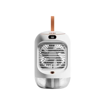 Машина для холодной воды, вращающийся вентилятор для увлажнения воздуха, мини Настольный вентилятор с качающейся головкой, USB-зарядка, вентилятор с ночным освещением, белый