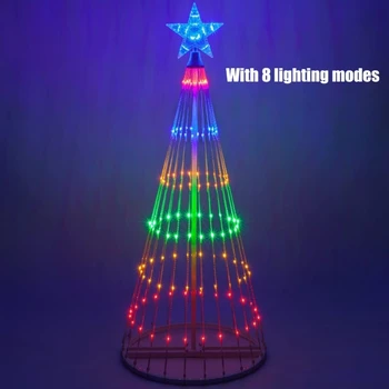 67JE светодиодные пятиконечные лампы для водопада, садовой лужайки, Рождественской елки IP44, штепсельная вилка США для рождественского наружного украшения