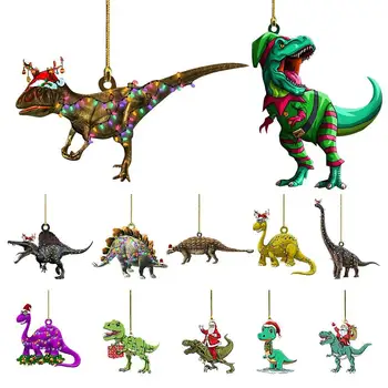 Украшения в виде динозавра, подвеска в стиле Animi Для украшения рождественской елки, Забавные акриловые подарки для взрослых на праздник