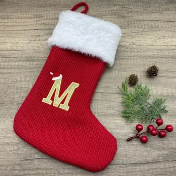 Новые рождественские украшения, Рождественские носки, подарочная сумка, высококачественные красные рождественские вязаные рождественские носки