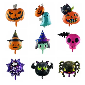 Воздушный шар на Хэллоуин, Тыква, Призрак, Паук, фольга, воздушные шары на Хэллоуин, Летучая мышь-ведьма, детские надувные игрушки, принадлежности для вечеринок