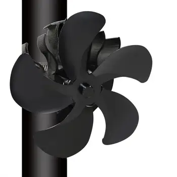 Каминные вентиляторы Тепловой вентилятор с 5 лопастями для дровяной печи Модернизированный бесшумный экологичный тепловой вентилятор для плиты