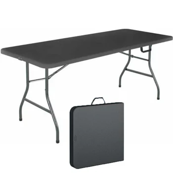 Cosco 6-футовый Походный стол для кемпинга Черный Чемодан в центральной обложке Портативный Складной Стол
