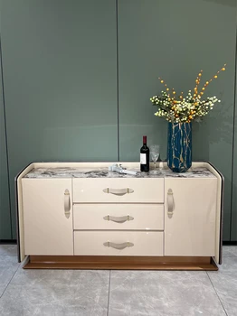 Итальянский светлый роскошный обеденный боковой шкаф, простой шкаф для хранения в стиле постмодерн, модный шкаф для гостиной на веранде