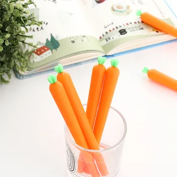 2шт 0,5 мм Черные Чернила Креативная Силиконовая Ручка для Моркови Школьные Принадлежности Канцелярские Принадлежности для студентов
