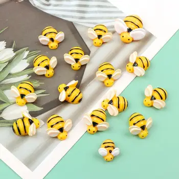 Декор Tiny Bee 20шт Мини-смола Bumble Bee DIY Заколка для Волос Чехол для мобильного телефона Венок Аксессуары для Скрапбукинга Домашний Декор для Вечеринок