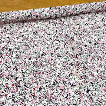 Модный дизайн бренда Ткань для рубашек из полиэстера с принтом розовой хризантемы Ткань для пошива платьев by the Yard