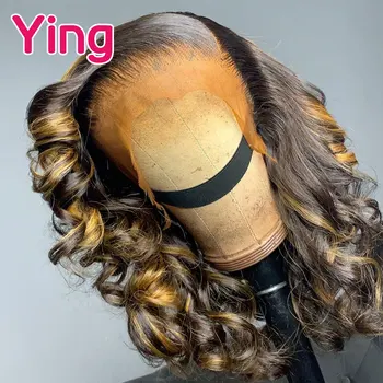 Ying Hair Highlight Omber Цветной Парик на кружеве 13x6 13x4 Парик На Кружеве, Предварительно выщипанный С Детскими Волосами 5x5 Прозрачный Парик На кружеве