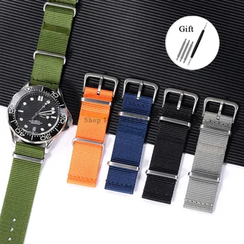 20 мм нейлоновый ремешок для часов Seiko for Omega Универсальный браслет для наручных часов в стиле милитари Сменный браслет для часов Спортивный тканевый браслет