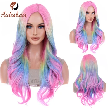 Aideshair Синтетический парик для женщин с длинными волнистыми волосами для косплея Lolita Party Натуральные Термостойкие Парики