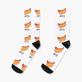 Блестящие носки в стиле мема с хот-догами, носки до щиколотки, мужские футбольные носки, мужские носки