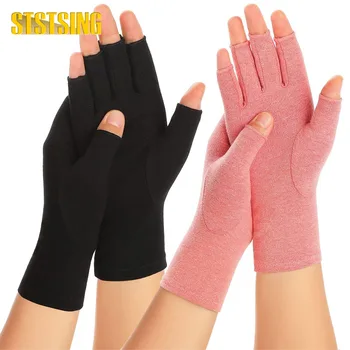 1 пара компрессионных перчаток при артрите для женщин и мужчин, облегчающих боль в запястном канале, без пальцев для набора текста и повседневной работы