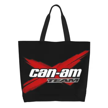 Can Am BRP ATV Логотип Сумки для покупок с продуктами Модный принт Холщовая сумка для покупок через плечо Большая вместительная прочная сумка