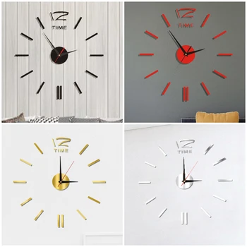 Акриловые настенные часы для гостиной, большие и бесшумные, сделанные своими руками, для гостиной, спальни, наклейки на стену, часы