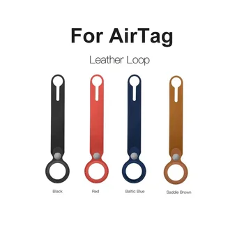 Кожаный чехол для Airtags Apple, брелок протектор рукав чехол для тега воздуха Яблока трекер локатор анти-потерянный чехол Airtag владельца 