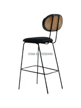 Новый китайский плетеный из ротанга высокий стул Nordic bar chair барный стульчик для кормления дизайнер креативного домашнего барного стула из ротанга