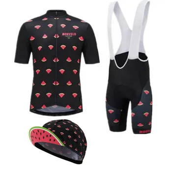 Комплекты велосипедной майки Morvelo watermelon + кепки, одежда для велоспорта на гоночных велосипедах с коротким рукавом, мужская велосипедная одежда, спортивная одежда
