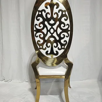 Обеденный стул из нержавеющей стали светло-роскошного золотистого цвета в стиле постмодерн, ресторан отеля, домашний повседневный байковый стул