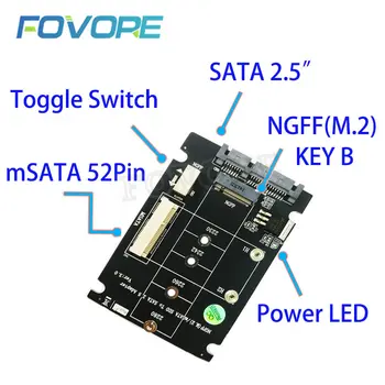 2 в 1 M.2 NGFF B Ключ Mini PCI-E mSATA SSD для SATA 2.5 и Карта-адаптер для mSATA SSD 2230 2242 2260 2280 M2 NGFF SATA M.2 Адаптер