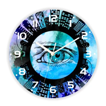 Мистическая элегантность в современном городском стиле Настенные часы Eye Eyeball Современные настенные часы для декора гостиной спальни Подарок 12 дюймов