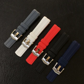 Резиновые силиконовые ремешки для часов, подходящие для Omega Seamaster 300, браслет Swatch, 20 мм, мягкий черный синий Белый Красный Серый ремешок для часов, ремень