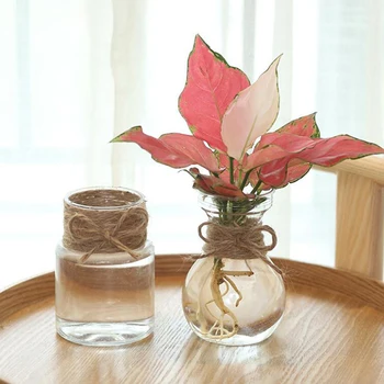 Маленькая ваза для центральных элементов, цветочные пластиковые вазы для бутонов, мини-прозрачная ваза в деревенском стиле, уникальные формы для украшения свадебного ужина и дома.