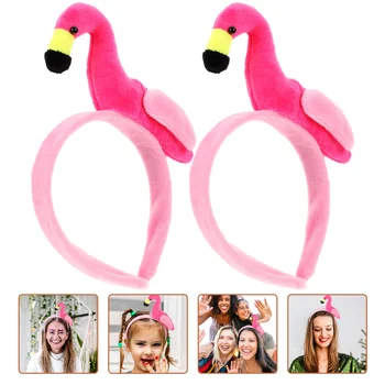 2 шт Повязка на голову с фламинго Креативные обручи для волос Костюм на Хэллоуин для вечеринки Гавайский ребенок
