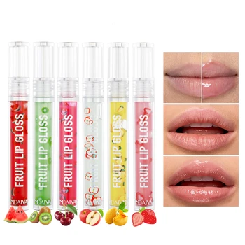 6-Цветная доставка Фруктовый блеск для губ Beauty Блеск для губ Увлажняющая губная помада против растрескивания Balsamo Labial Hidratante
