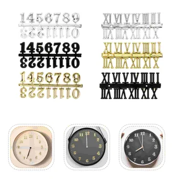 6 Шт Черные настенные часы с цифрами, Аксессуары для часов, Подвесные Цифры, Цифровые буквы, Пластиковые Римские наклейки