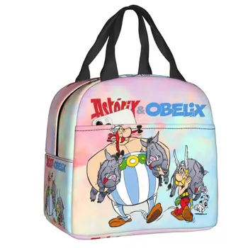 Bolsa de almuerzo de caza Asterix y Obelix para acampar, fiambrera térmica aislante a prueba de fugas, bolsas de comida para niñ