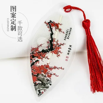 Винтажная красная сливовая закладка в китайском стиле сливовая орхидея бамбуковая серия хризантем венозный цветочный узор закладки маленькие подарки