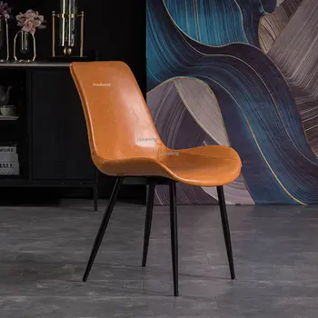 Современная Кожаная мебель для столовой, стул Nordic INS, Модный Стул для гостиной и отдыха, Минималистичный Кухонный стол, Стулья