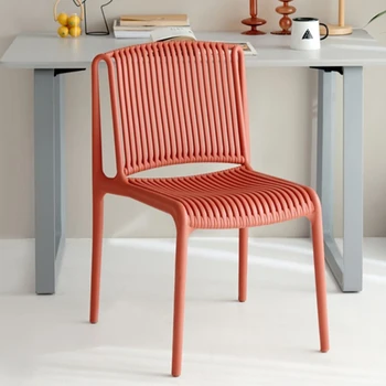 Простые обеденные стулья на открытом воздухе с пластиковой спинкой, Дизайнерские обеденные стулья для дома, Дизайнерский табурет, Одноместный Muebles, мебель для салона Hogar QF50DC