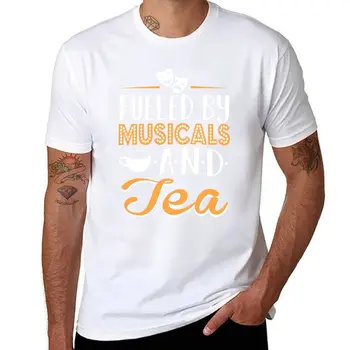 Футболка Fueled by Musicals and Tea, эстетическая одежда, рубашки, графические футболки, мужские футболки оверсайз